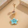 Yousheng Bauchnabelpiercing, Edelstahl Blume Design Bauchnabel Schmuck, Bauchpiercing Ring mit Klarem Zirkonia Inlay, Bauchnabel für Empfindliche Haut