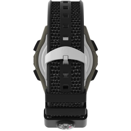 Timex Men's Expedition 41mm Watch - Black Strap, Digital Dial, Green Case, Black, Modern Design