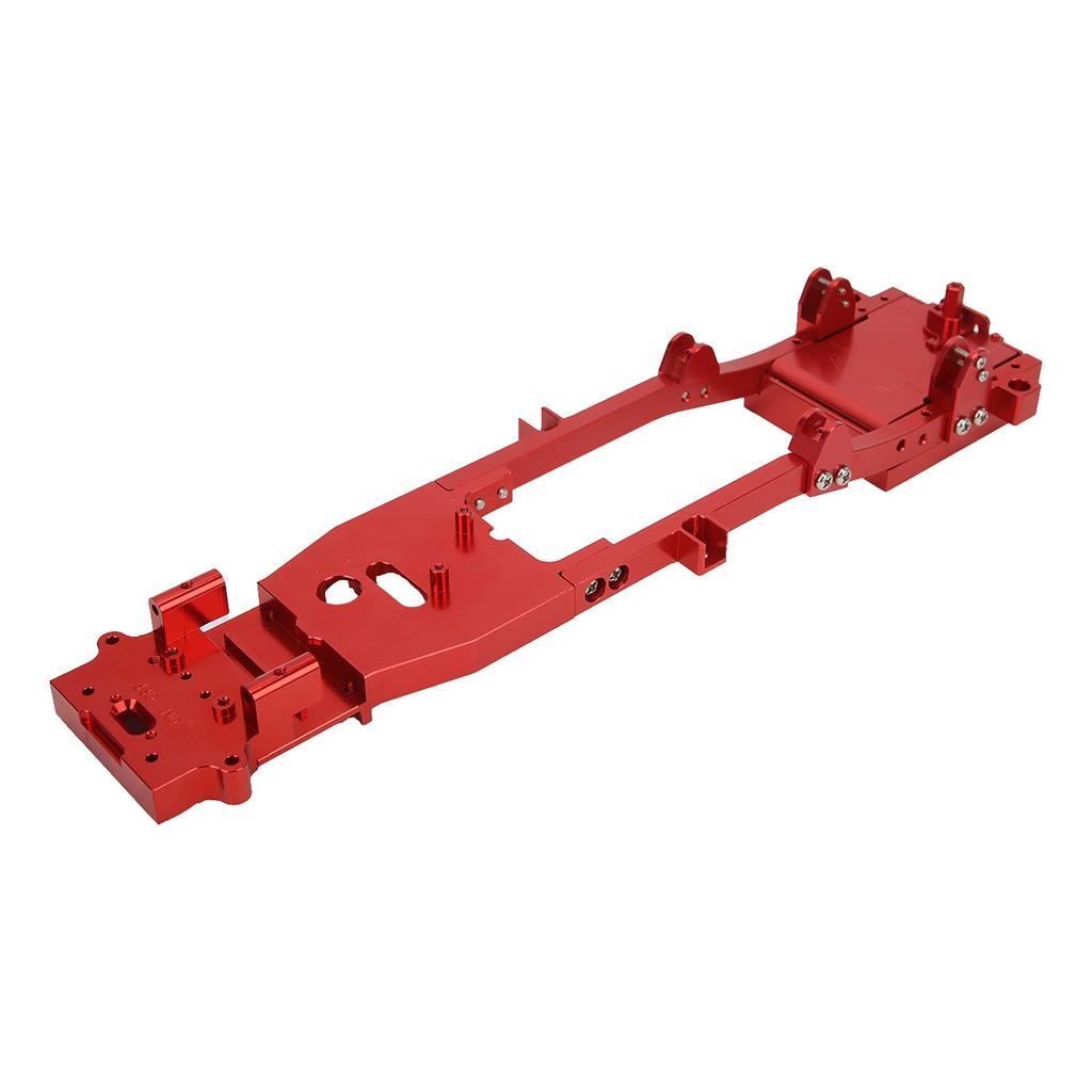 RC Metal Chassis Frame, Aluminum Alloy, Long Life, for WPL D12, 1/10 Scale RC Car Upgrade Parts, Aluminum Chassis Frame, RC DIY Parts (Red)