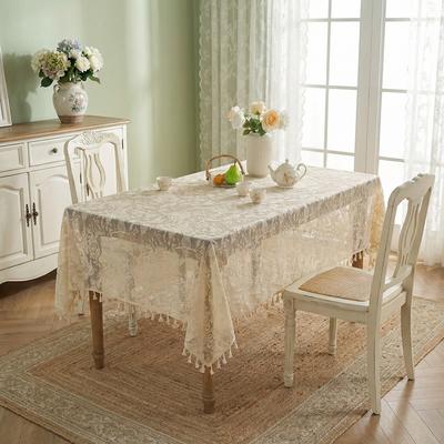 Premium Retro Dining Table Cloth Coffee Table Tablecloth Background Cloth Cover Cloth Lace Simple Rectangular Lace