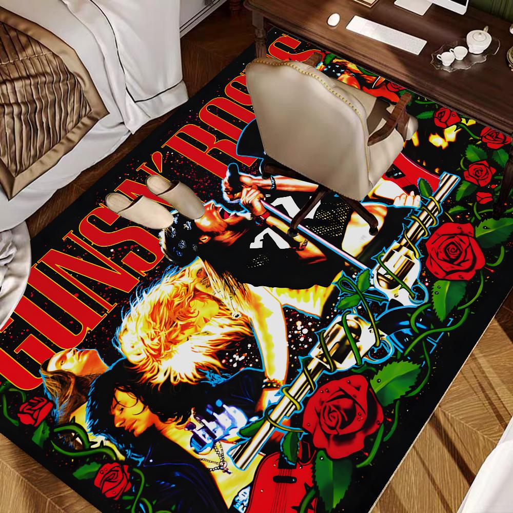 Guns n'roses Band Retro Raummatten Waschbar Rutschfest Wohnzimmer Sofa Stühle Bereichsmatte Küche Alfombra