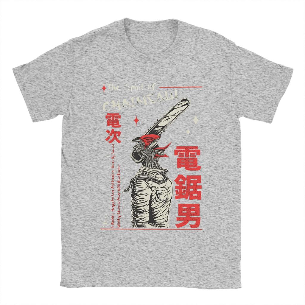 Men's T-Shirt Denji Chainsaw Man Manga Amazing 100% Cotton Tees Short Sleeve  T Shirt Round Neck Clothing Gift