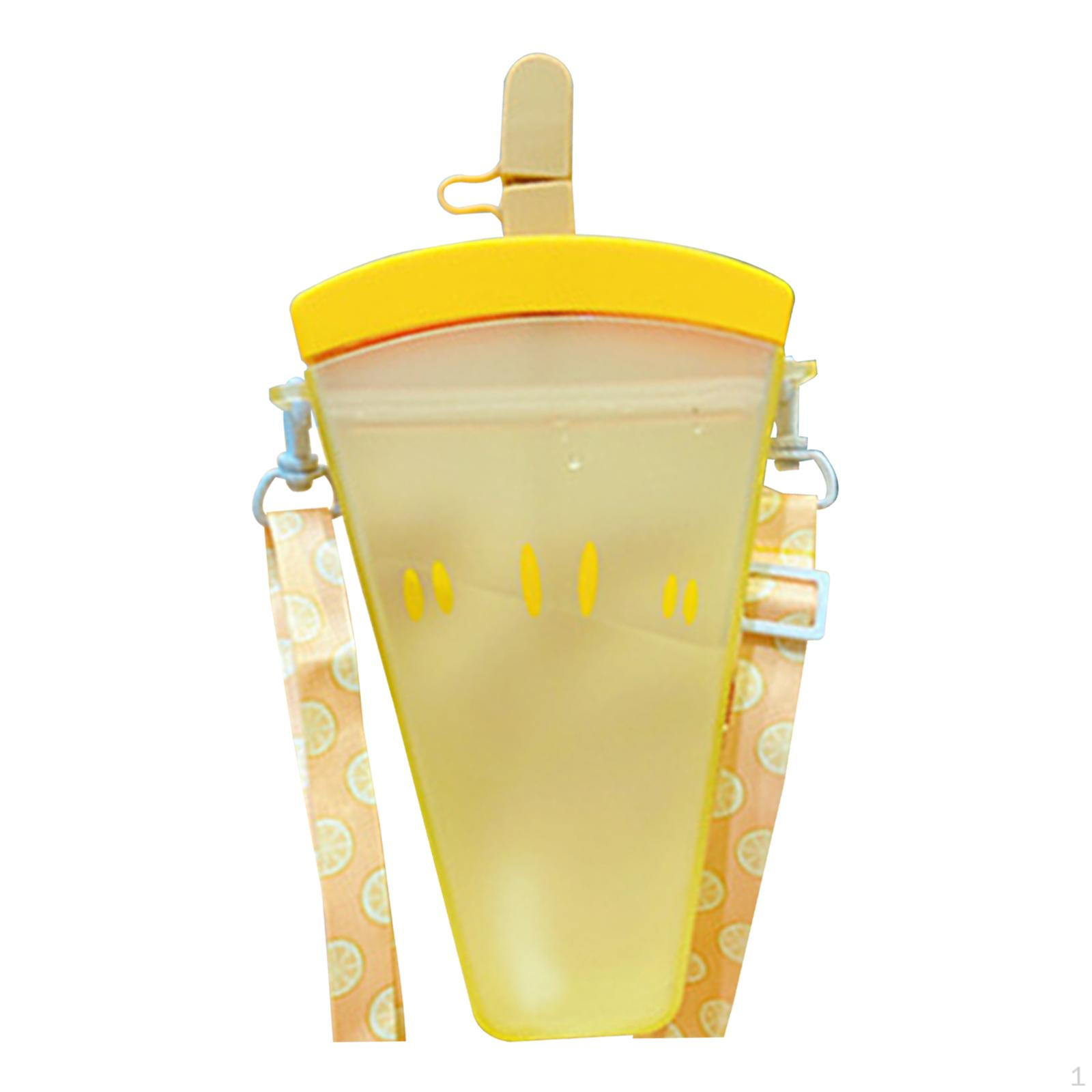 

Креативная бутылка для воды 500 мл с трубочкой для активного отдыха жёлтый