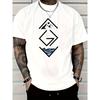 Men's Graphic T-Shirt - White Tee with Mountain, Breathable Everyday Shirt for Travel, H-Fit All-Season Casual Top - Machine Washable Outdoor Apparel
