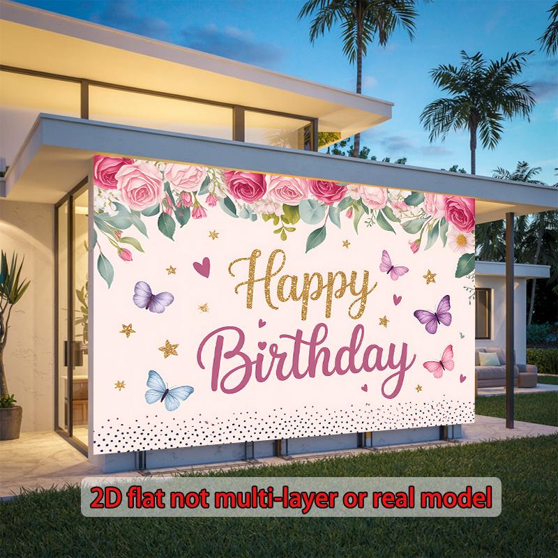 2D Plane Birthday Celebration Flower Background Fabric Home Decoration Room Decoration Polyester Fiber