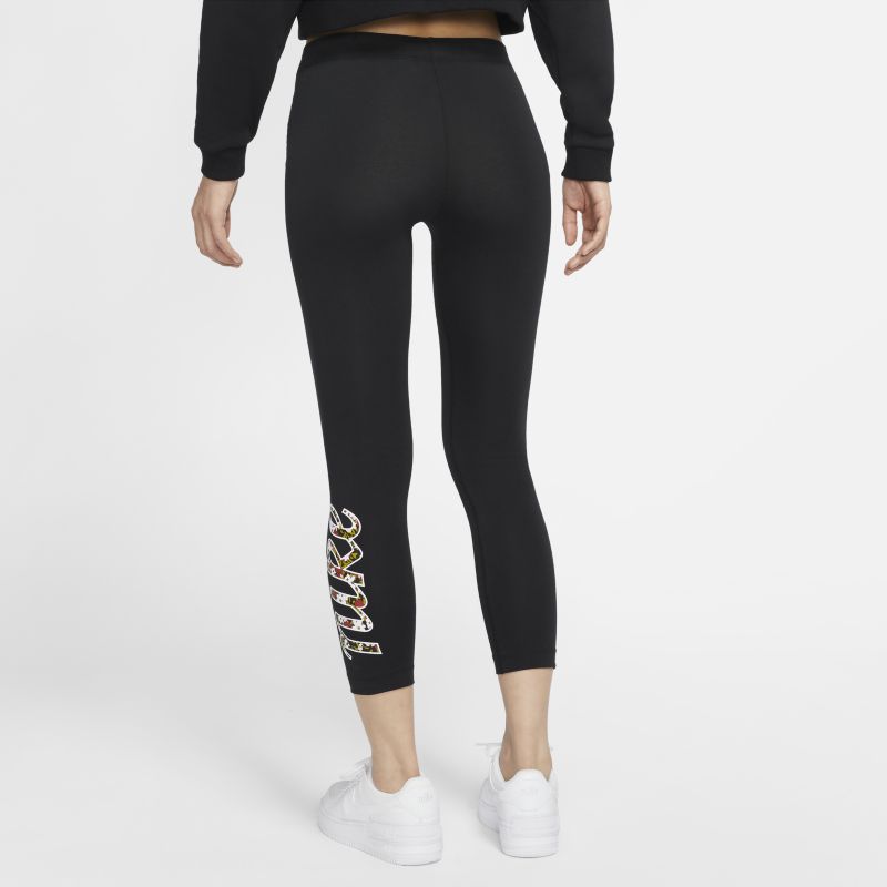 Nike Knitted Floral Logo Breathable Running Fitness Pants Women Pants Black CU5343-010