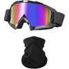 Motorcycle Goggles Dirt Bike ATV Off-Road Riding Motocross Glasses with Sun UV Protection Neck Gaiter Face Cover