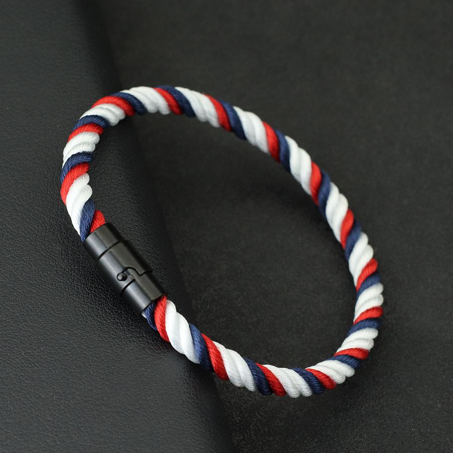

Simple Style Mens Bracelet Black Magnetic Buckle Paracord Braslet Bangle Ethnic Nautical Rope Braclet Leisure Pulseira Joias