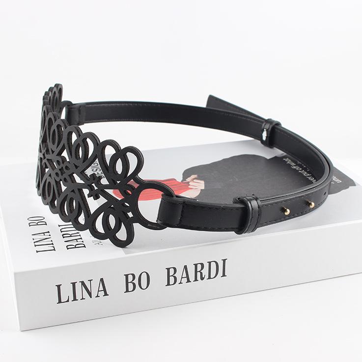 Ceinture fine noire ajustable pour femme avec ceinture et robe