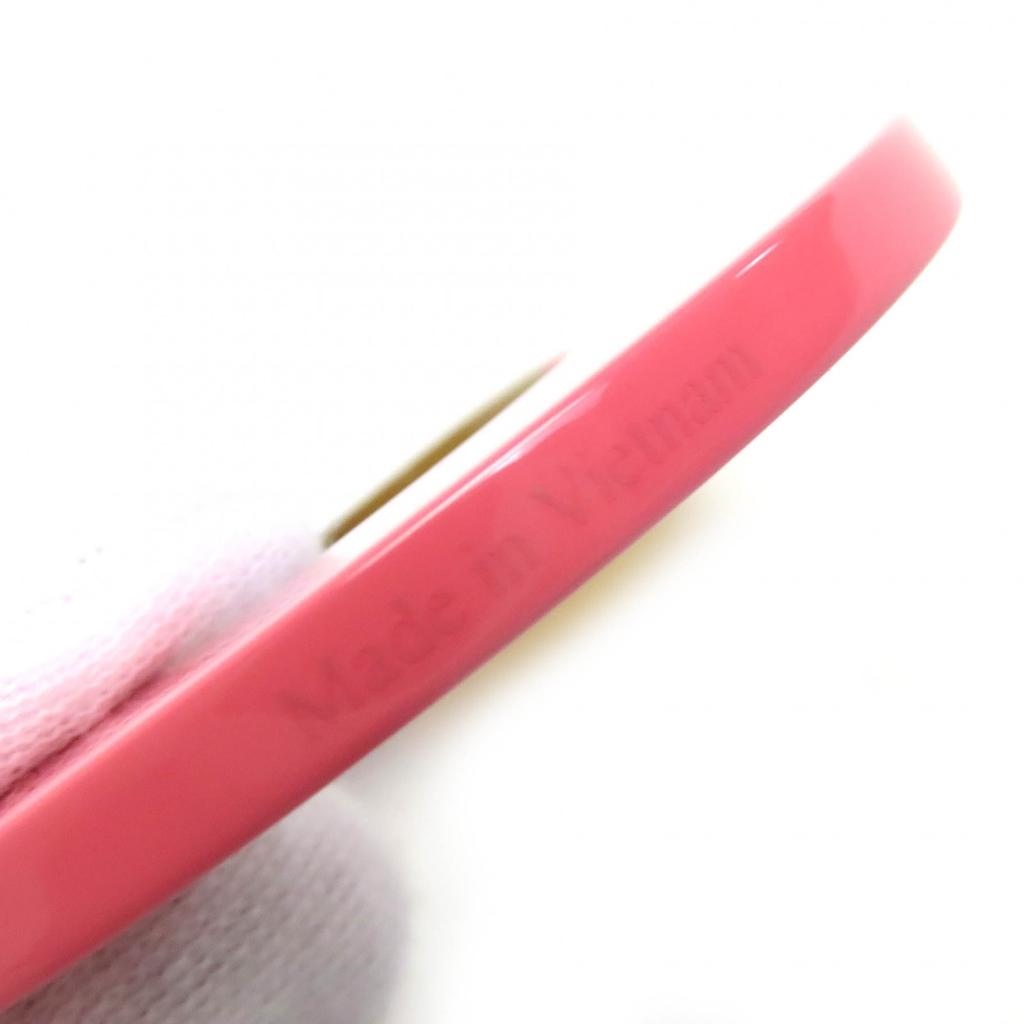 Excellent HERMES Necklace Ism Bicolor Pendant Wood Beige Pink Buffalo Horn Women Used