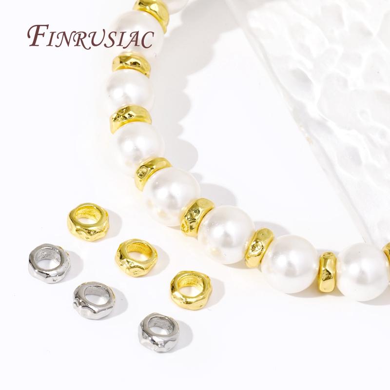 18K Gold Plated/Rhodium Irregular Spacer Beads,Separator For Beads,Metal Bracelet Beads DIY Jewelry Making Accessories