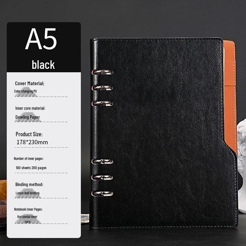 A5 Hollow-Out Loose-Leaf PU Notebook with Custom Logo Option A5