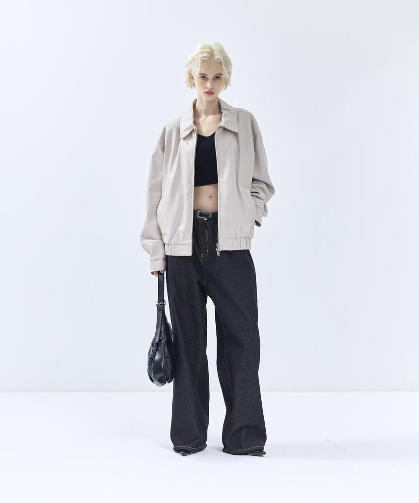 Ironyporno Whiteline 86-Iro347 Pocket Layered Leather Jacket Ivory