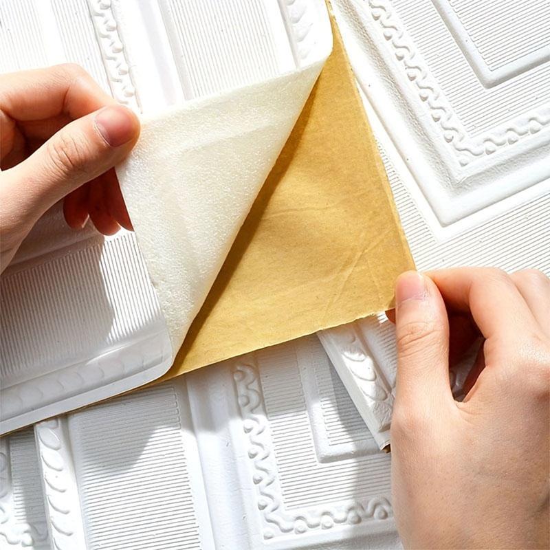 35cm*35cm Waterproof Wall Stickers 3D Sheet Paper Ceiling Wallpaper Sticker Peel and Stick Wallpaper Safe Collision Prevention