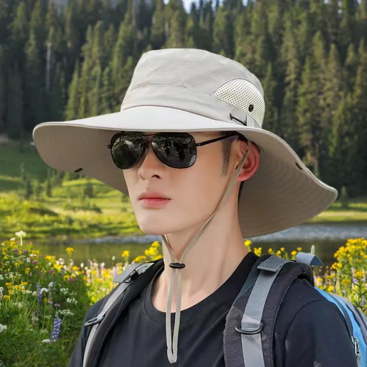 WTEMPO Uv-resistant Summer Hats Men's Hiking Fishing Bucket Hats Couple Outdoor Tourism Mountaineering Large Brimmed Sun Hats