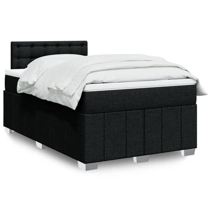 VidaXL Sommier à lattes de lit avec matelas Noir 120x200 cm Tissu 3287051