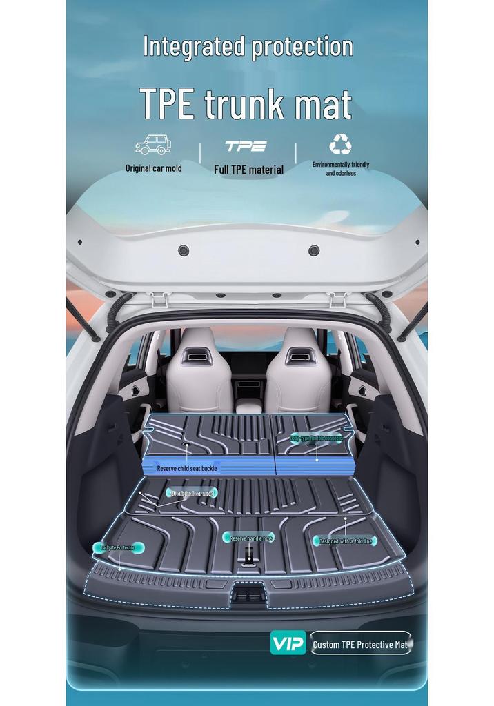 Suitable for BYD Yuan UP 25 - Integrated TPE Trunk Mat Car Interior Accessory.