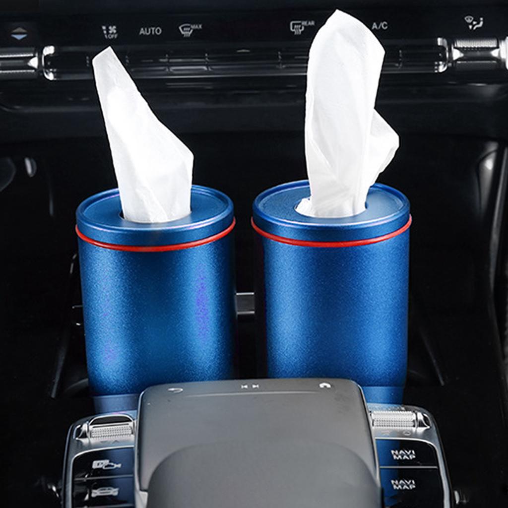 Creative Car Tissue Box Holder Frosted Aluminum Alloy Cup Holder Paper Towel Holder Auto Interior