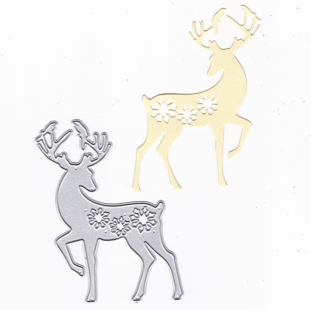 Nowe wykrojniki metalowe Świąteczny Jeleń do scrapbookingu, wytłaczania kwiatów DIY, stal węglowa i nóż do wklejania