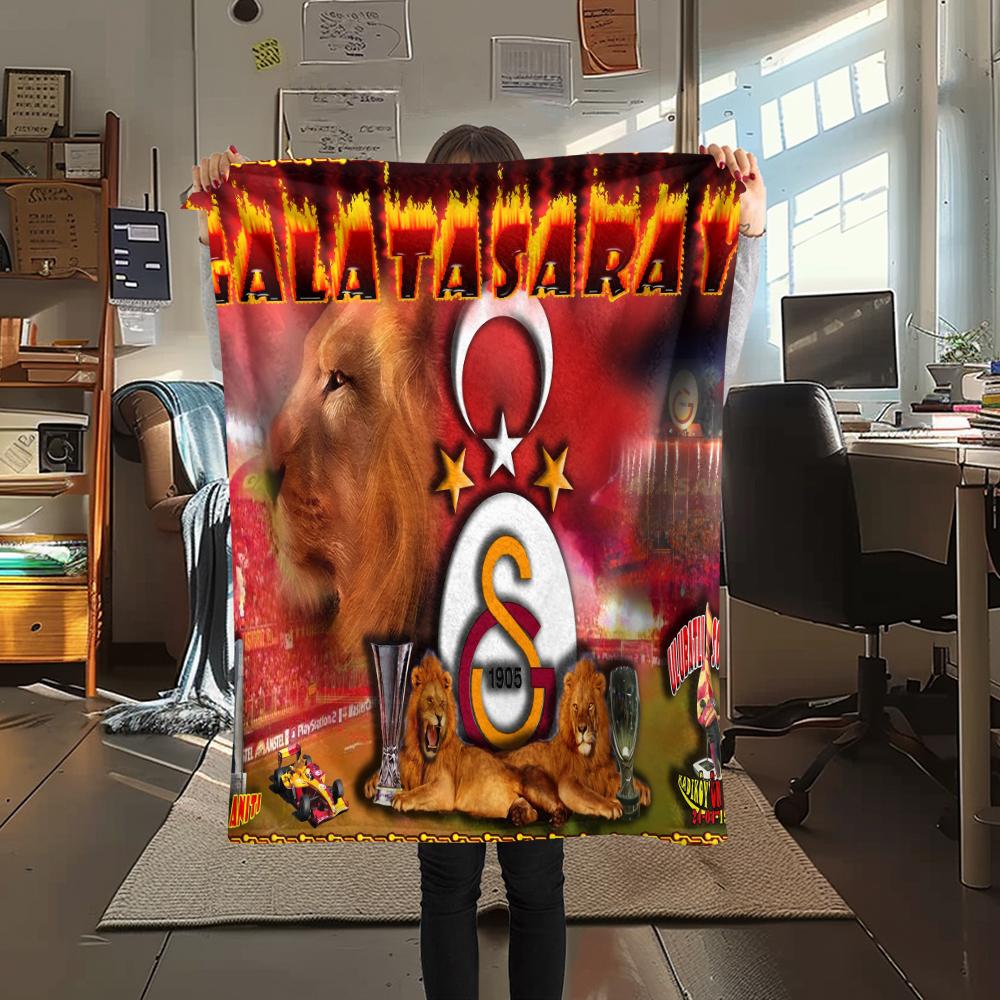 Galatasaray pattern Flannel Blanket, High quality Comfortable for All Seasons, Home Decor, Warmth and Comfort, Perfect for Gifts.