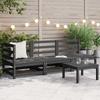 VidaXL Solid Pine Wood Garden Lounge Set 3 Pcs Patio Furniture Outdoor Furniture Set Patio Furniture 805707