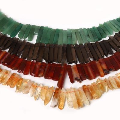 Flache Streifensteinperlen mit horizontalem Loch, Natürliche Perlen für DIY Armband Halskette