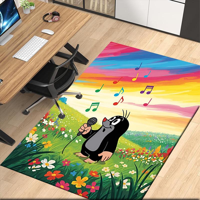 Krtek Printed Carpetrugfor Office Chair Living Room Bedroom Kitchen Room Decor Gifts