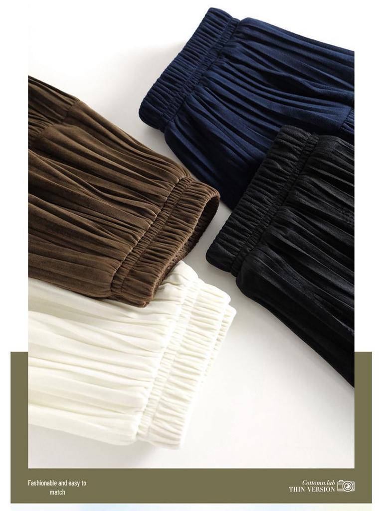 Brand Velvet A-Line Midi Skirt: Women's 2025 Autumn/Winter Elastic Waist, Slimming, Fashionable, Versatile Long Skirt
