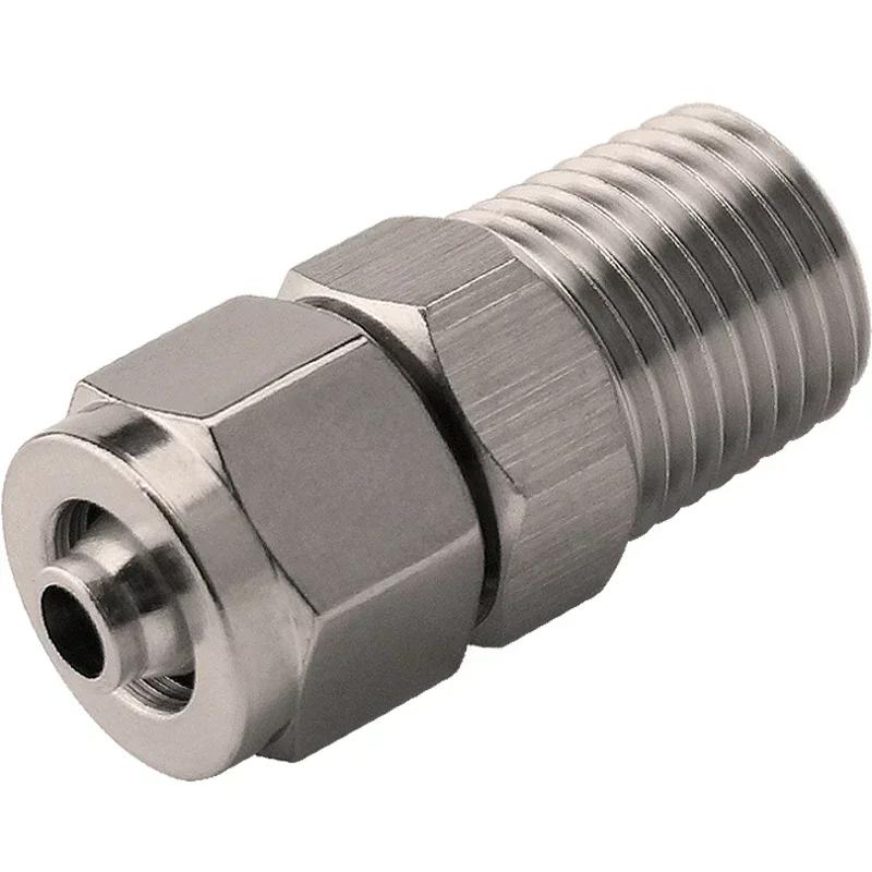 1/8" 1/4" 3/8" BSPT Male X 6/8/10/12mm OD PU Tube Air Pneumatic Quick Coupler Fast Twist Hose Stainless 304 Connectors Fitting