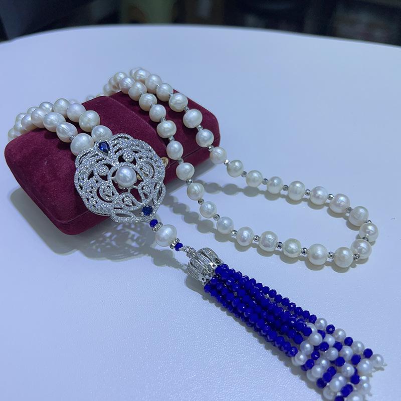 Four Seasons Universal Powerful Aura Pearl Necklace Sweater Chain