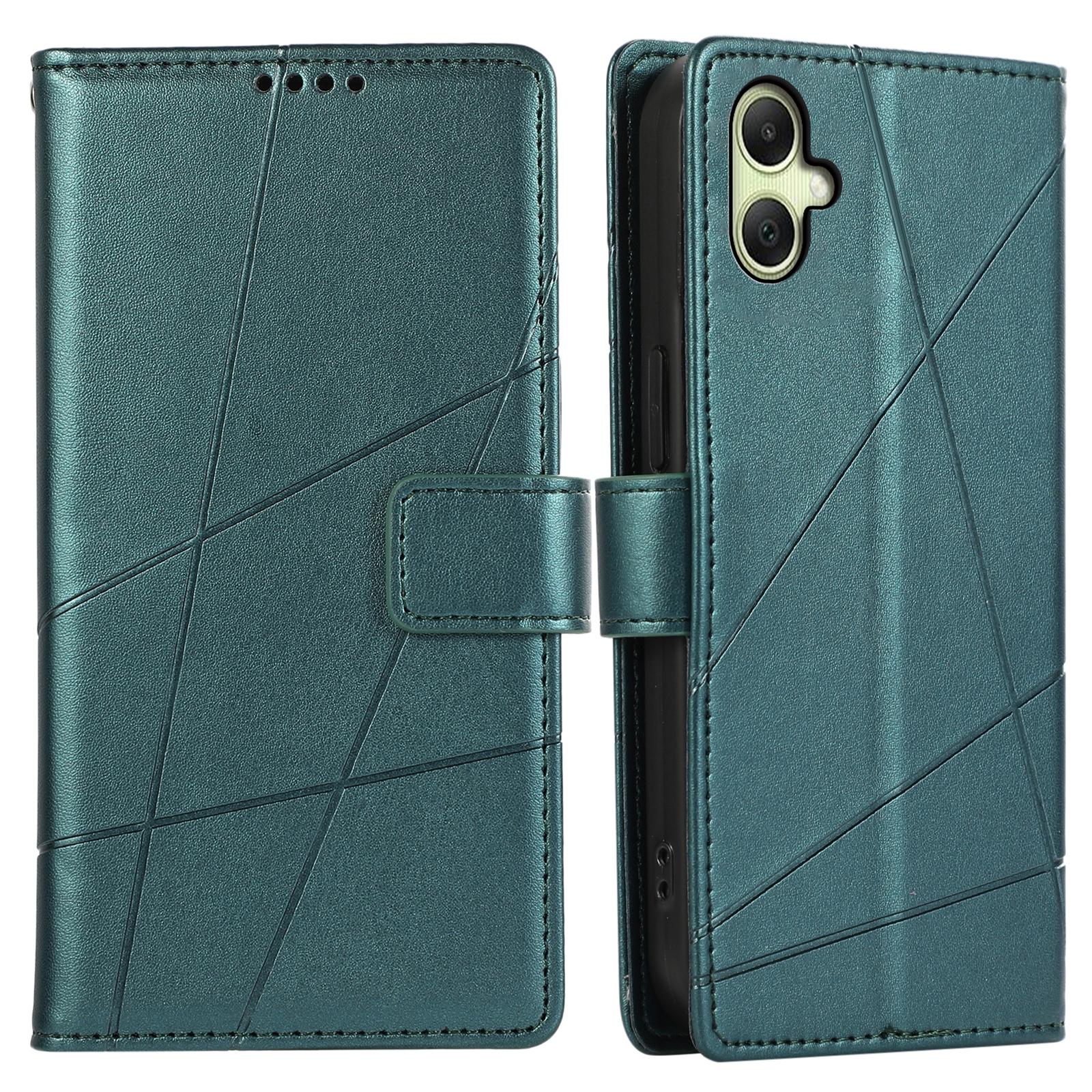 

DF-06 For Samsung Galaxy A06 4G Phone Case Line Imprint Leather Wallet Cover Green