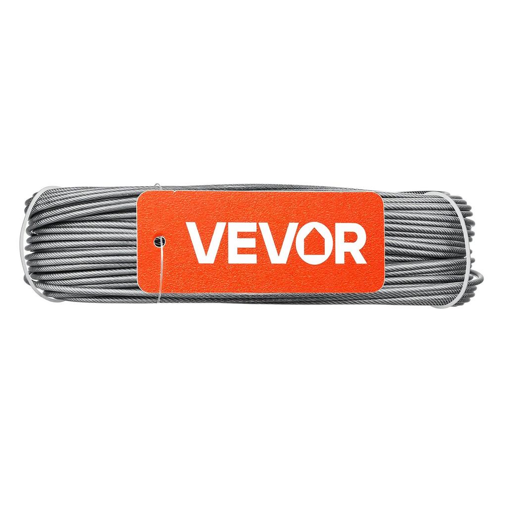 2 mm Wire Rope Kit, 35.1 m Length, 304 Stainless Steel Wire Cable, 2 kN Breaking Strength, 7 x 7 Strands Construction, Steel Cable for Deck Railing