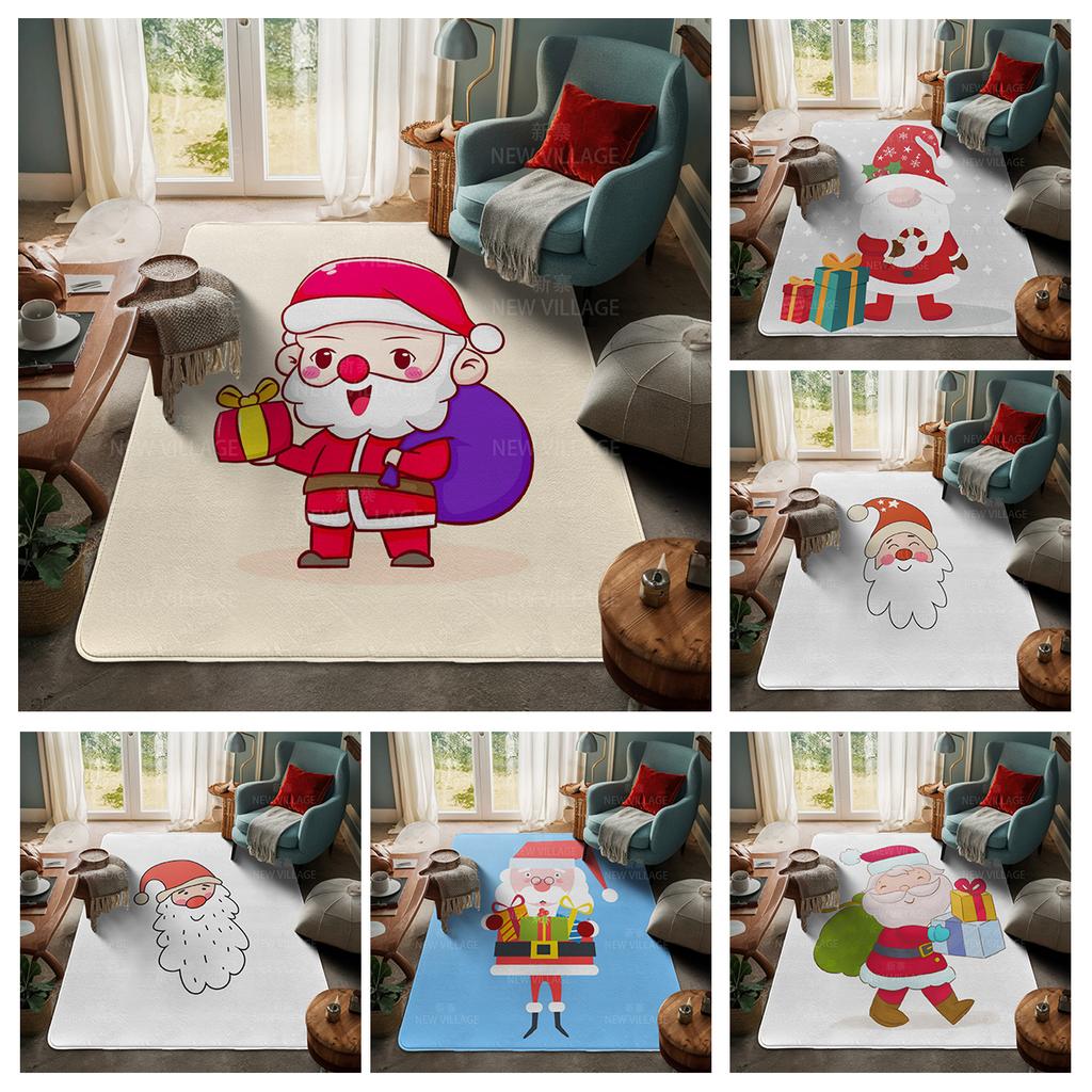 House Entrance Carpet Home Door Mat Living Room Bath Foot Bathroom Non-slip Water Absorption Rugs Bath Merry Christmas Winter