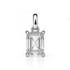 Elegant Emerald/Moissanite Pendant Necklace: Luxurious Pure Silver Clavicle Chain for Women