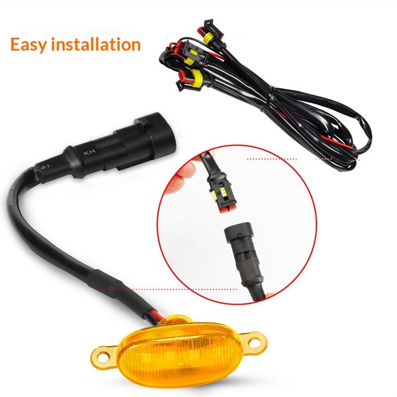 4Pcs High Brightness Car Grille LED Lights Yellow Daytime Running Warning Lamps for Off-Road Truck Safety Driving