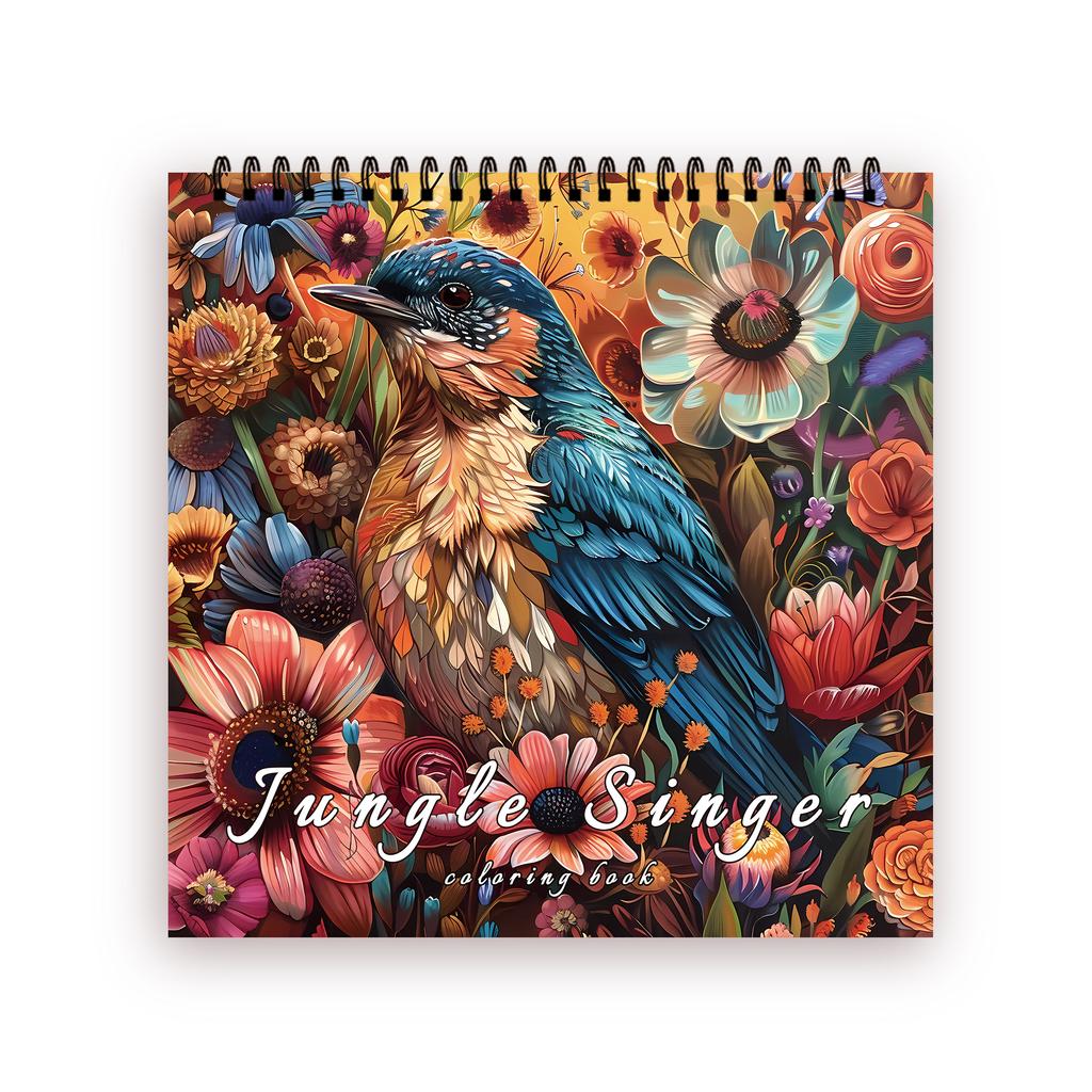 Stress Reduction Colouring Book 30 Sheets, 8.3x 8.3 Inch 100gsm Thick Paper, Spiral Bound, Halloween and Many Other Holiday Gift