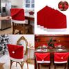 Christmas Decor Nonwoven Fabric Chair Cover With Festive Red Design For Holiday Dining