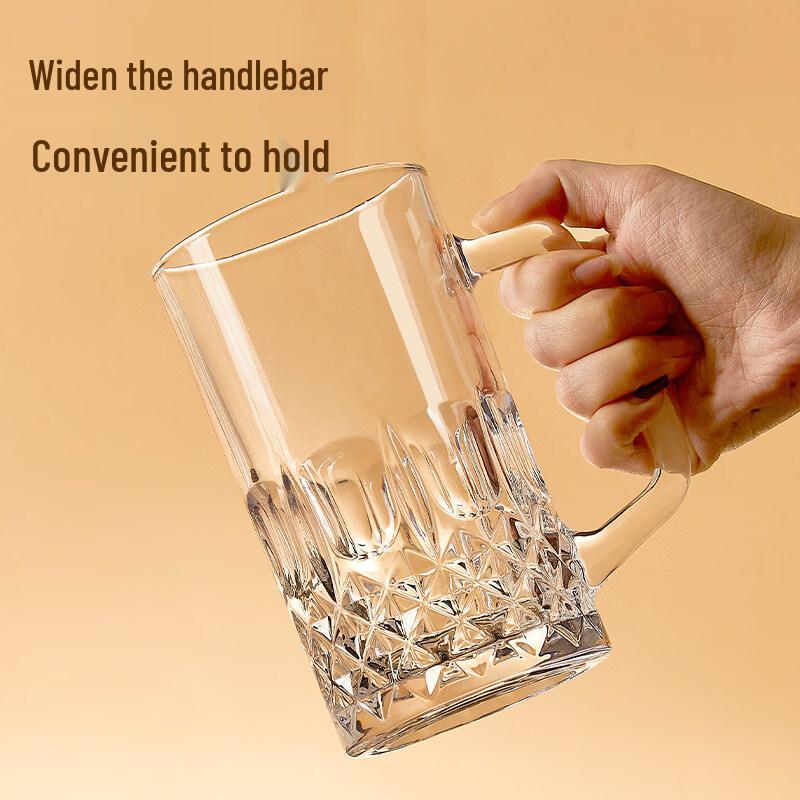 ZISIZ Tempered Glass Mug with Handle
