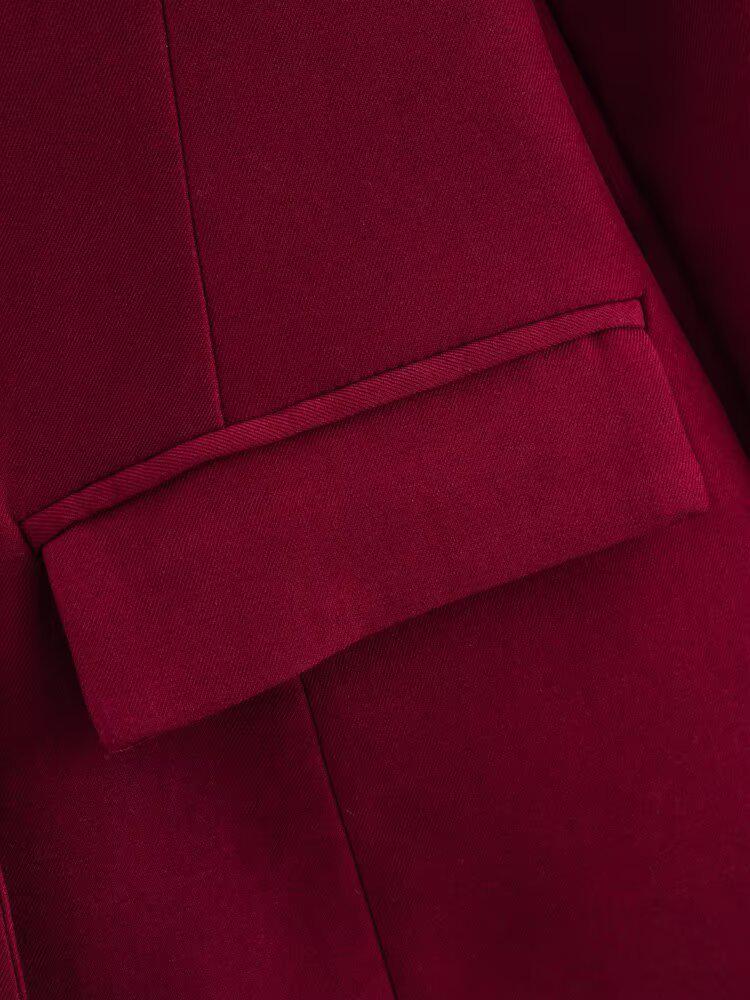 2025 Spring Women's European & American V-Neck Two-Button Slim Suit Jacket