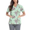 Women's Cute Printed Work Clothes V-neck Double Layer Pockets Basic Short Sleeve Top Pullover Valentines