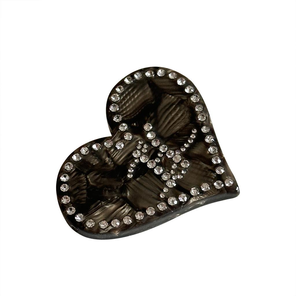 Chic And Elegant Love Heart Rhinestone Hair Clip Perfect For Everyday Use