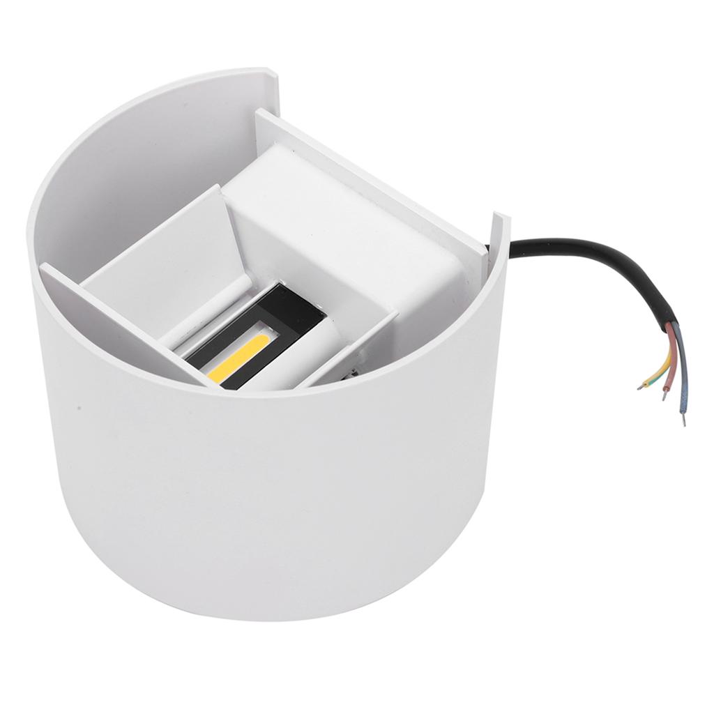 12W Outdoor LED Wall Lamp IP65 Waterproof Aluminum Up and Down Lighting Wall Light AC85‑265VWhite Shell Warm White Light