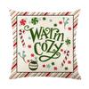 Christmas Gift Chessboard Pattern Snowflake Linen Pillowcase Cushion Cover Home Office Decoration Cushion Cover 45X45