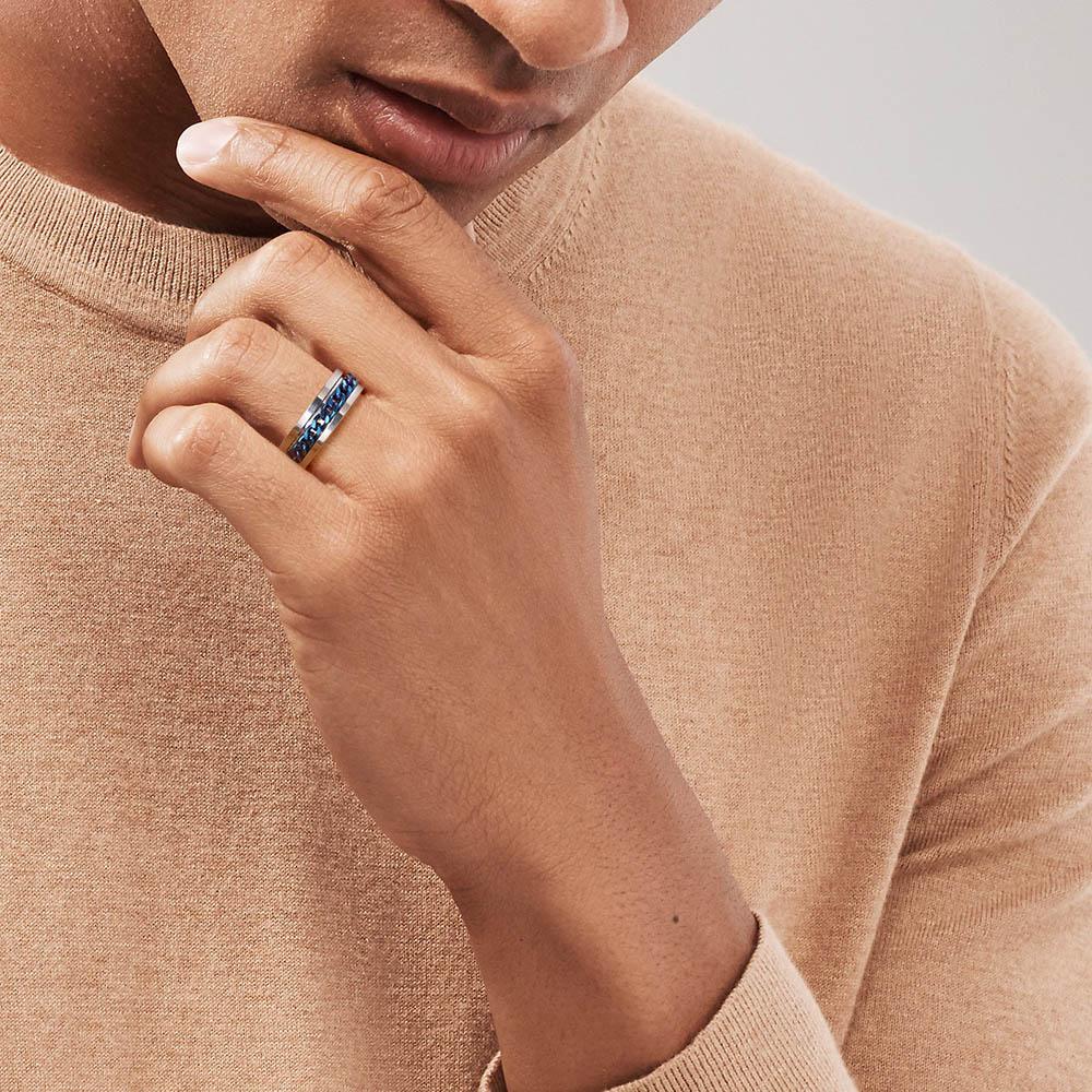 ZHOUYANG Anxiety Ring For Men Spinner Cuban Chain Punk Fidget Rings Titanium Steel Hip Hop Jewelry Accessories Wholesale KAR028