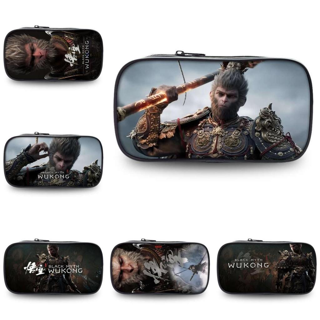 Spacious Black Myth Wu Kong Pencil Case Stylish Polyester Design For Students