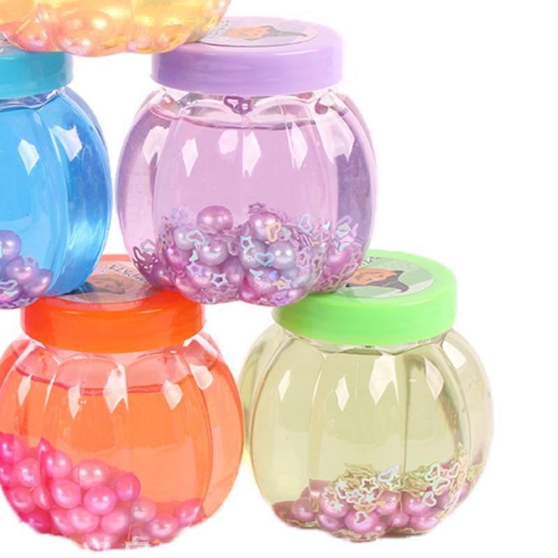 16PCS Pumpkin Bottle Crystal Mud Pearl Crystal Mud Color Mud DIY Jelly Mud Transparent Crystal Mud Children's Lightweight Clay
