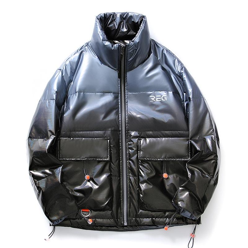 2025 Gradient Glossy Men's Winter Down Jacket - 90% Down, Thickened, Trendy Casual Coat