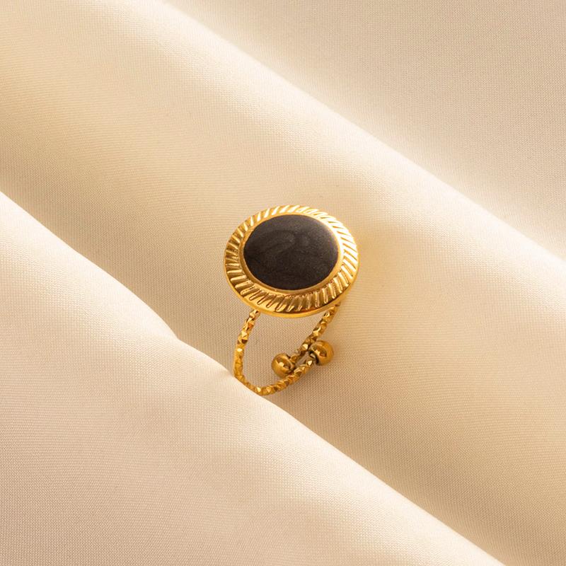 1/3pcs Creative Smooth Drip Oil Circle For Women Vintage Stainless Steel Adjustable Open Finger Nail Ring Couple Wed Accessories