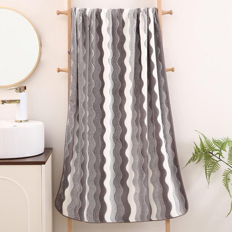 Quick-Dry Coral Fleece Bath Towel - Soft, Absorbent, Thickened for Home & Beach