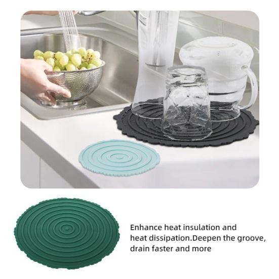 Silicone Placemat Nordic Vintage Lace Pattern Table Mats Heat Resistant Trivet for Hot Dishes Non-Slip Coaster for Kitchen Table